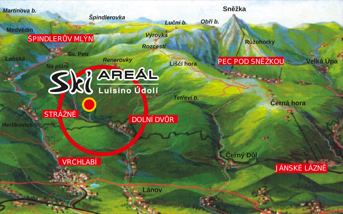 LIBERECKÁ BOUDA - mapa Krkonoš